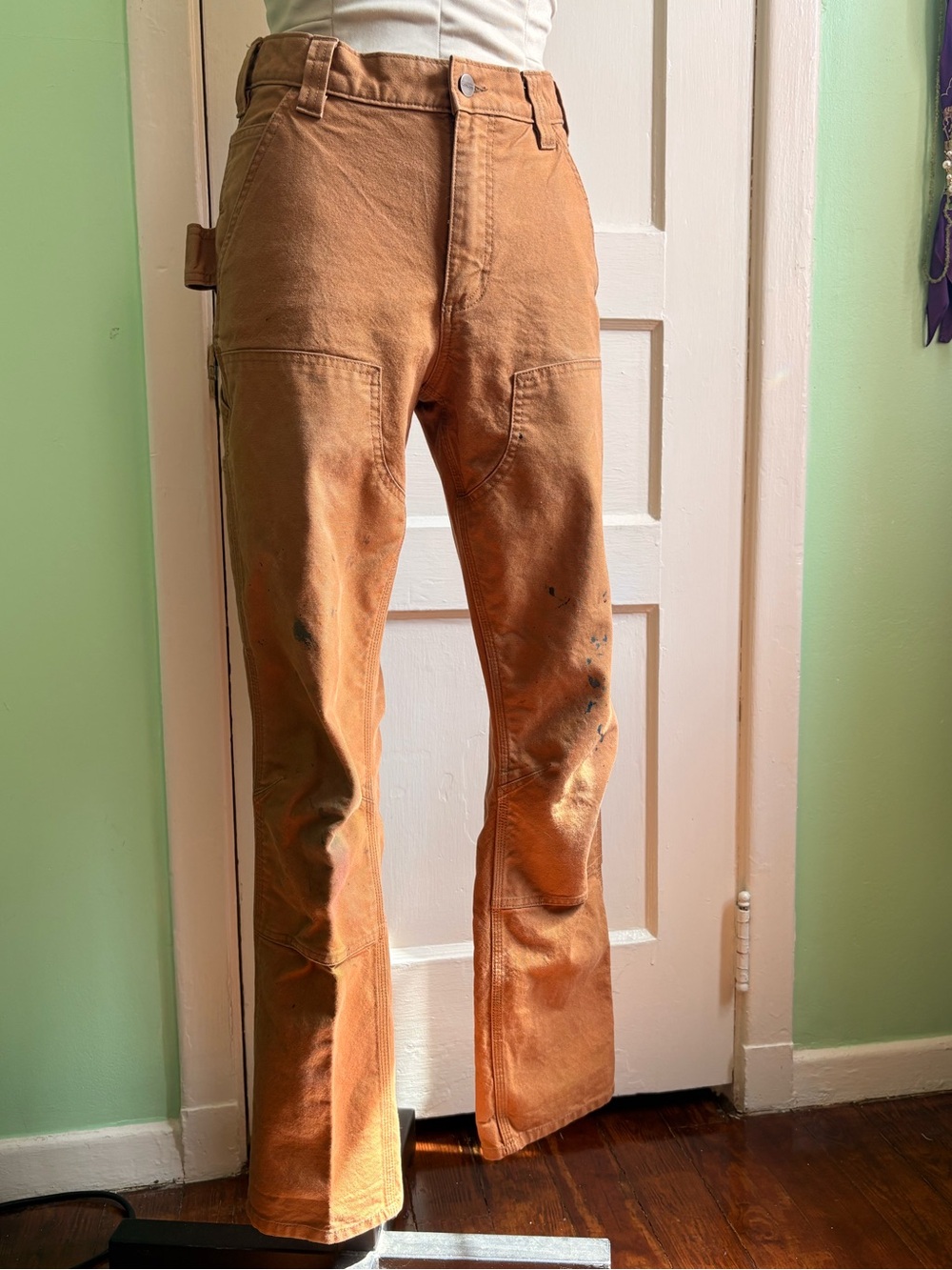 Carhartt Women's Tan Straight-Leg Carpenter Pants